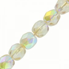 Czech Fire polished faceted glass beads 3mm Crystal lemon rainbow